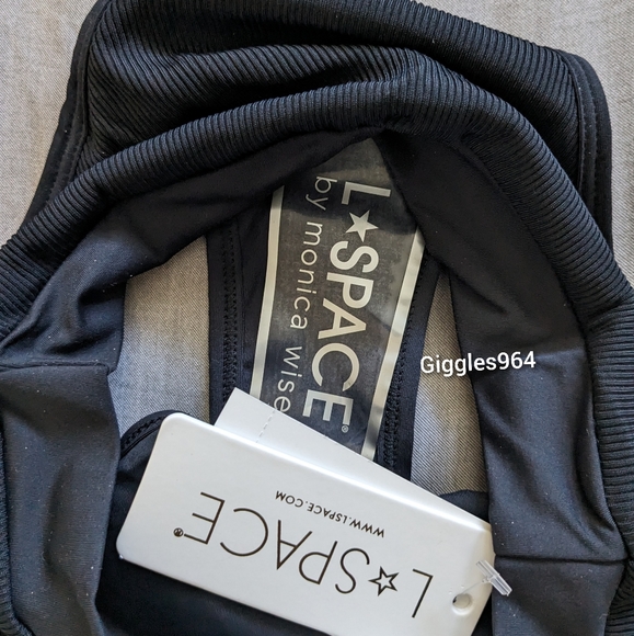 L*Space Lee Lee Frenchi Bikini Set Black Ribbed - Picture 9 of 14